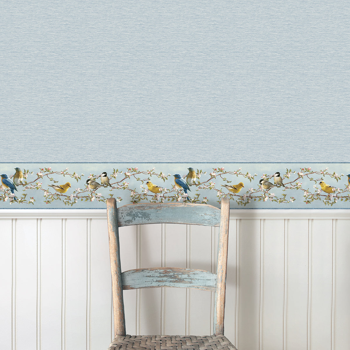 Gump Light Blue Faux Grasscloth Wallpaper - Brewster Wallcovering