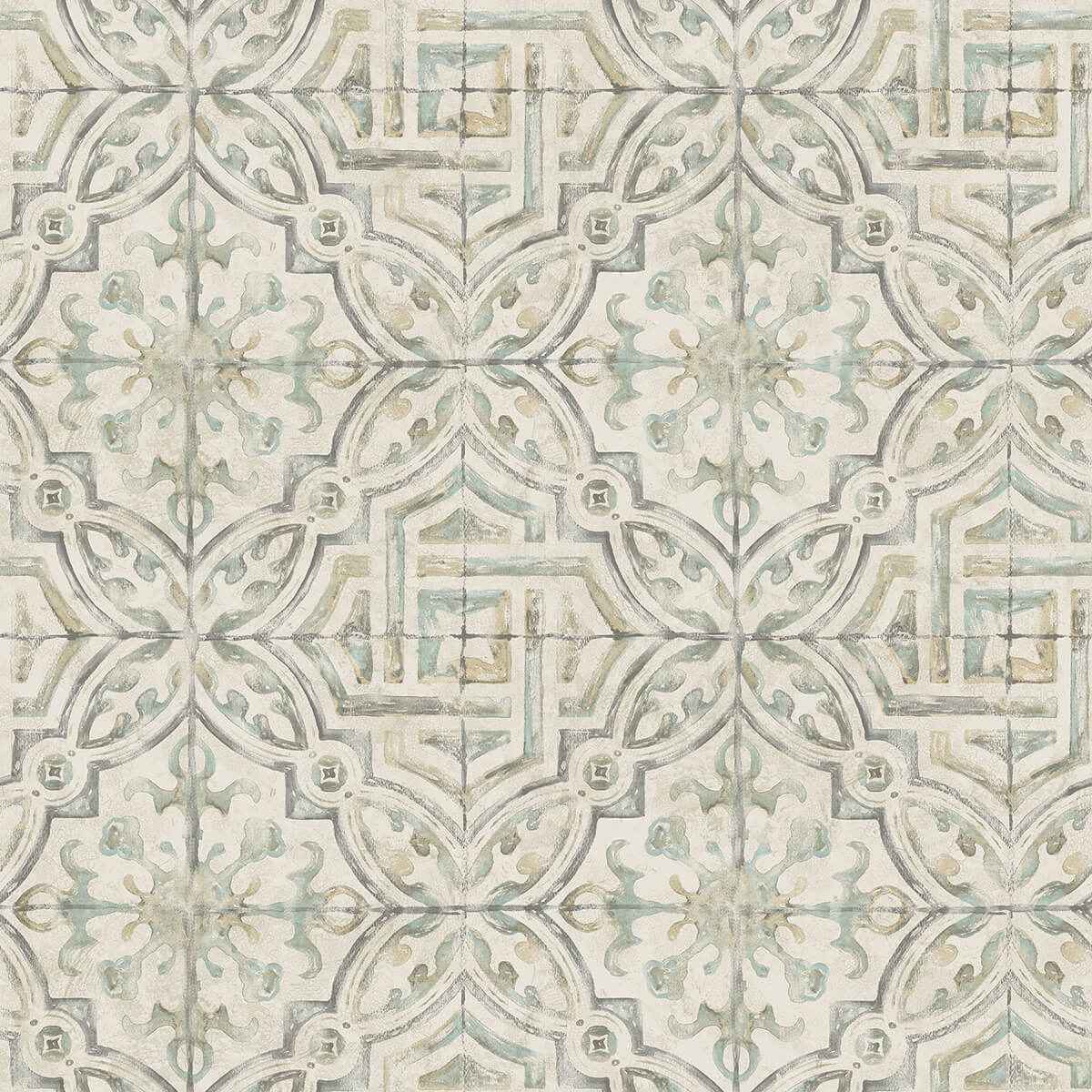 Sonoma Grey Spanish Tile Wallpaper - York Wallcoverings - 3123-12335