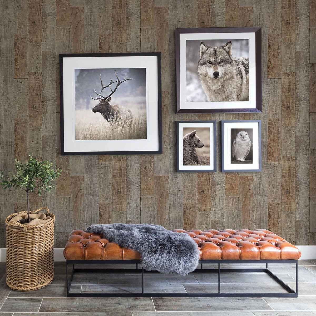 Chebacco Brown Wooden Planks Wallpaper - York Wallcoverings - 3123-12693 - York Wallcoverings Wallpaper