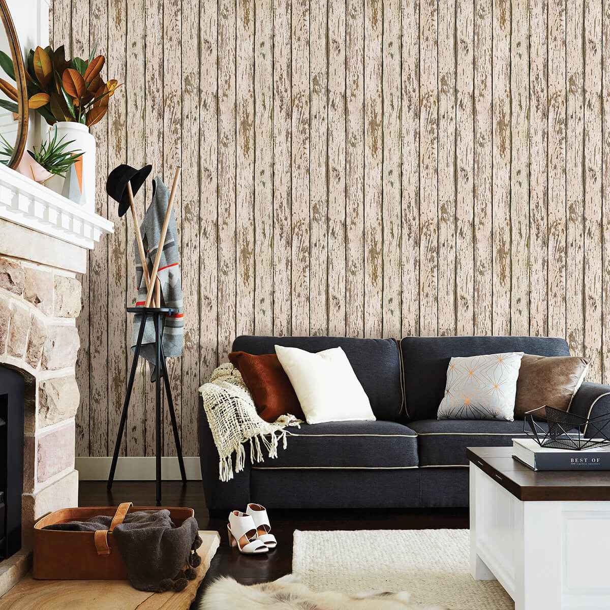 Harley Khaki Weathered Wood Wallpaper - York Wallcoverings - 3123-13282 - York Wallcoverings Wallpaper