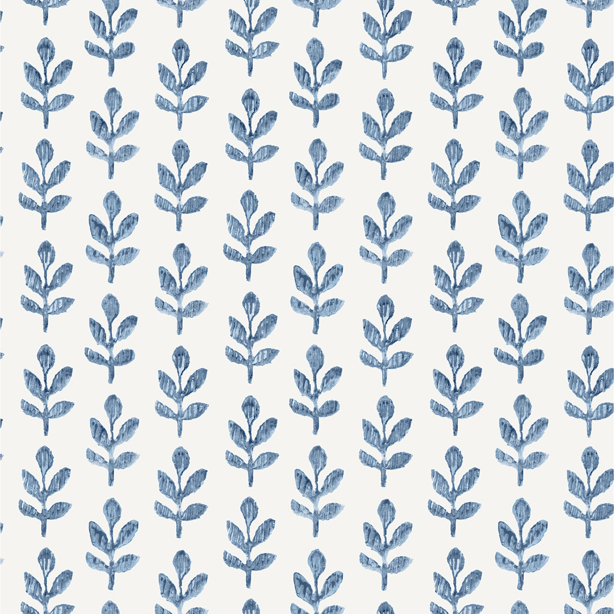 Picture of Whiskers Blue Leaf Wallpaper