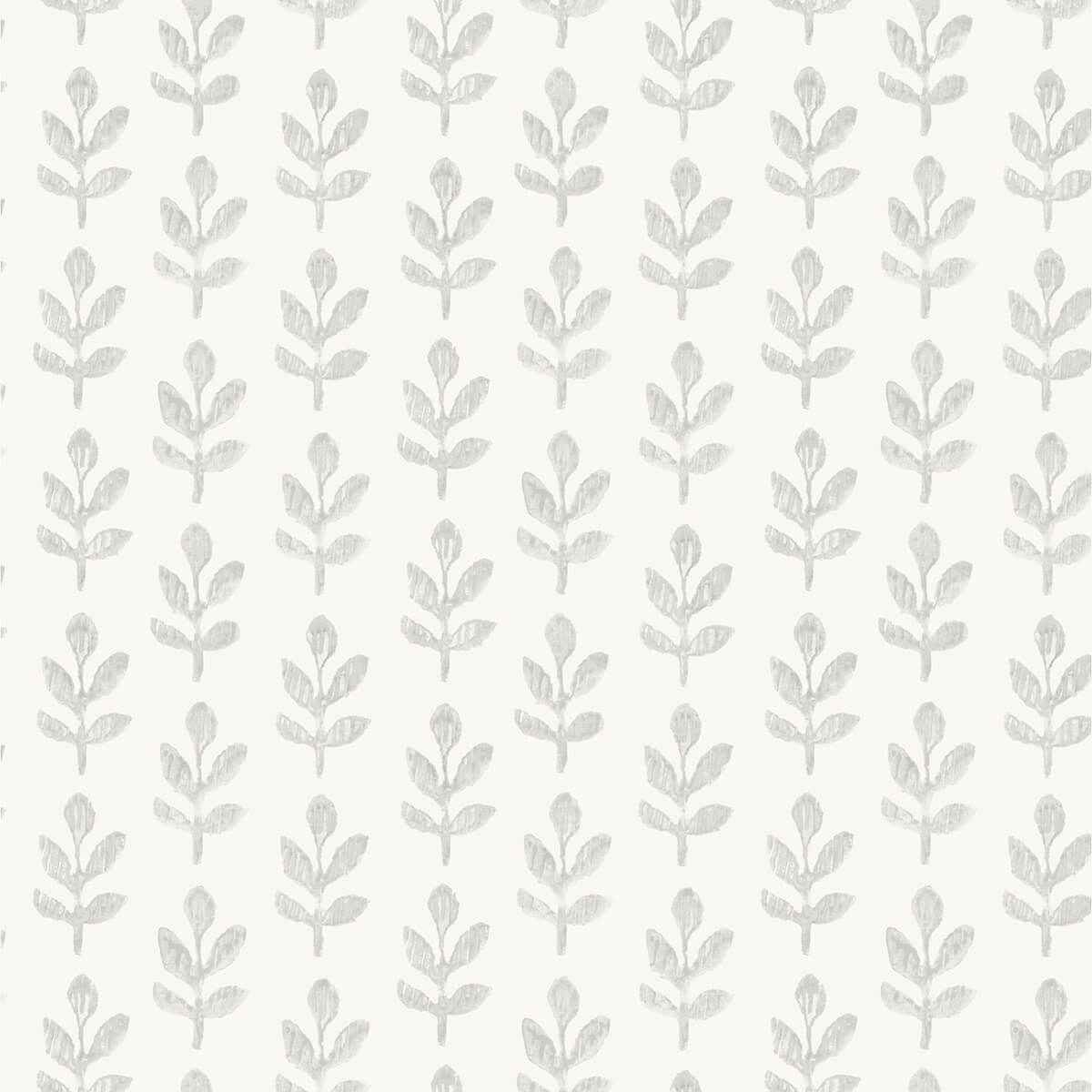 Whiskers Light Grey Leaf Wallpaper - York Wallcoverings - 3123-13842