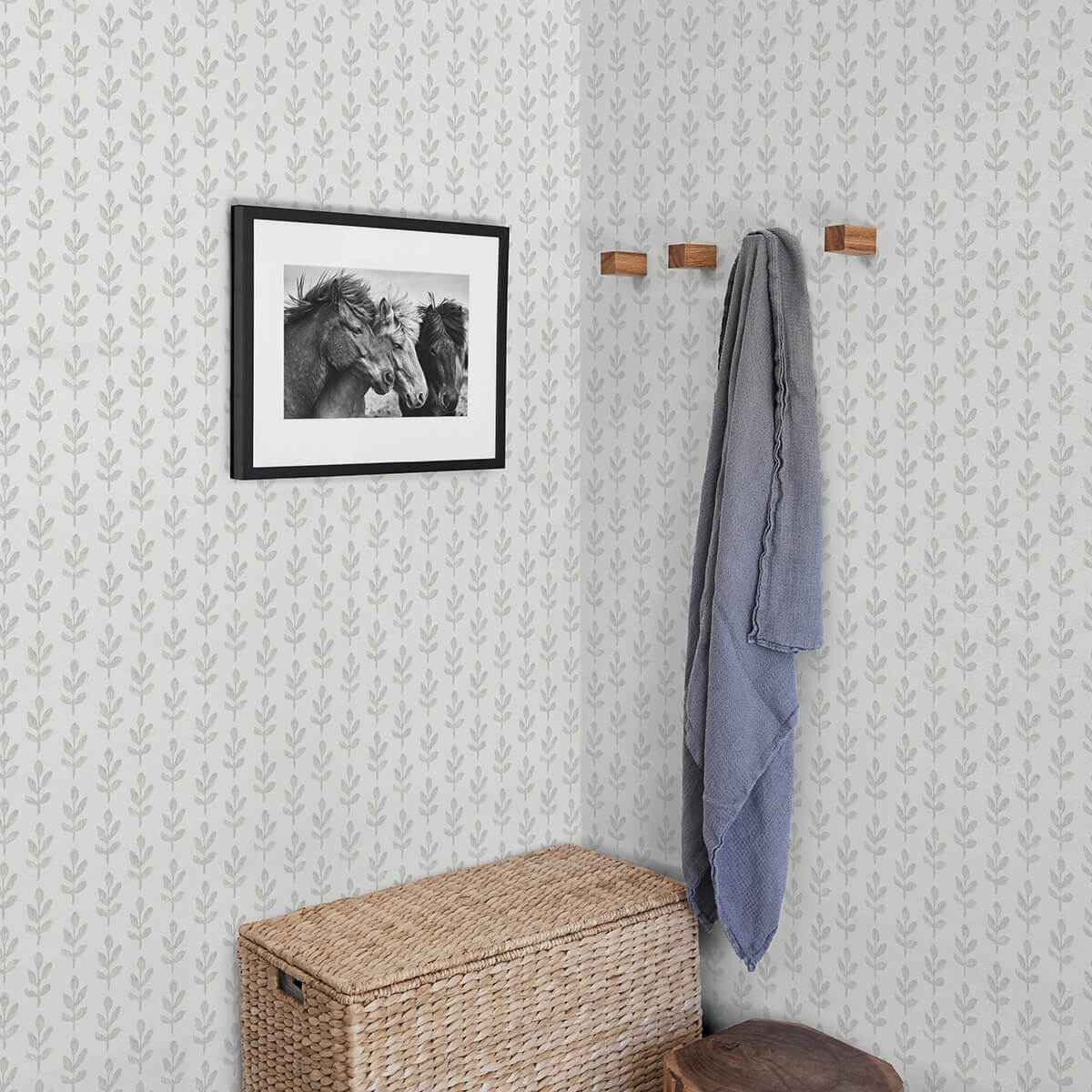 Whiskers Light Grey Leaf Wallpaper - York Wallcoverings - 3123-13842 - York Wallcoverings Wallpaper