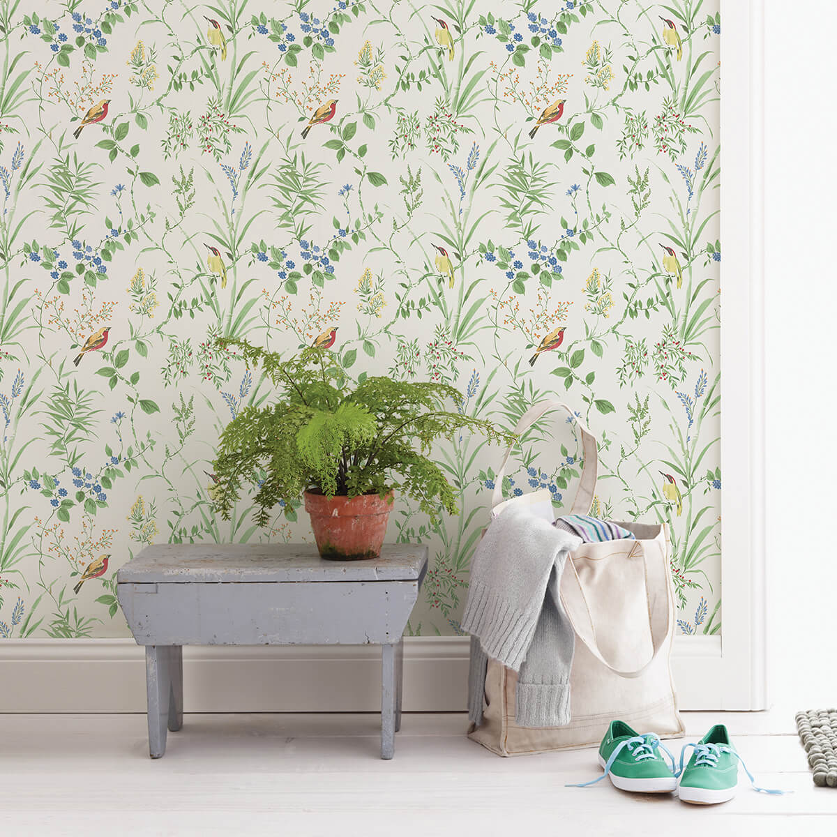 imperial-garden-multicolor-botanical-wallpaper-york-wallcoverings-3123-24173 - York Wallcoverings Papel pintado