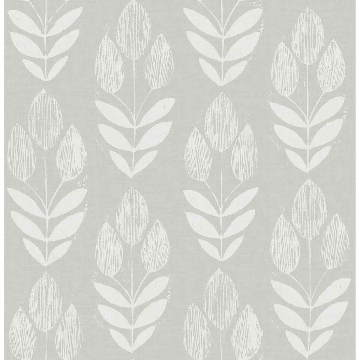 Garland Grey Block Tulip Wallpaper - York Wallcoverings - 3123-24473 - York Wallcoverings Wallpaper