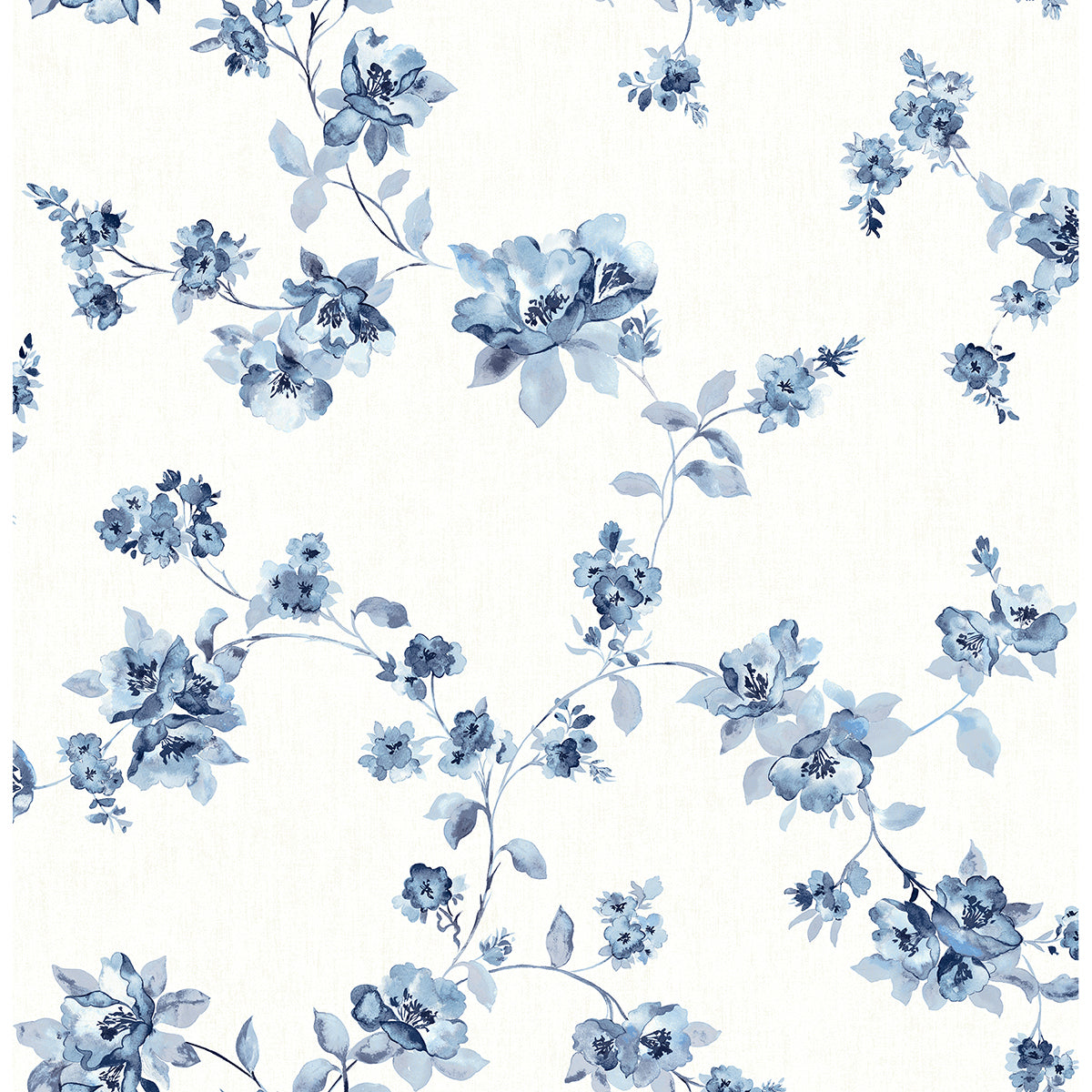 Brewster Wallcovering-Cyrus Blueberry Festive Floral Wallpaper