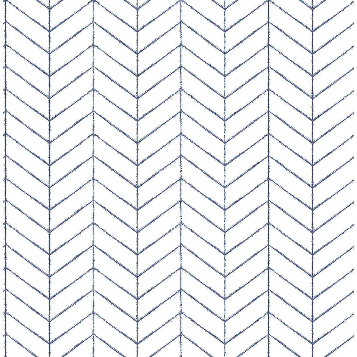 Bison Blue Herringbone Wallpaper - York Wallcoverings - 3123-25096 - York Wallcoverings Wallpaper