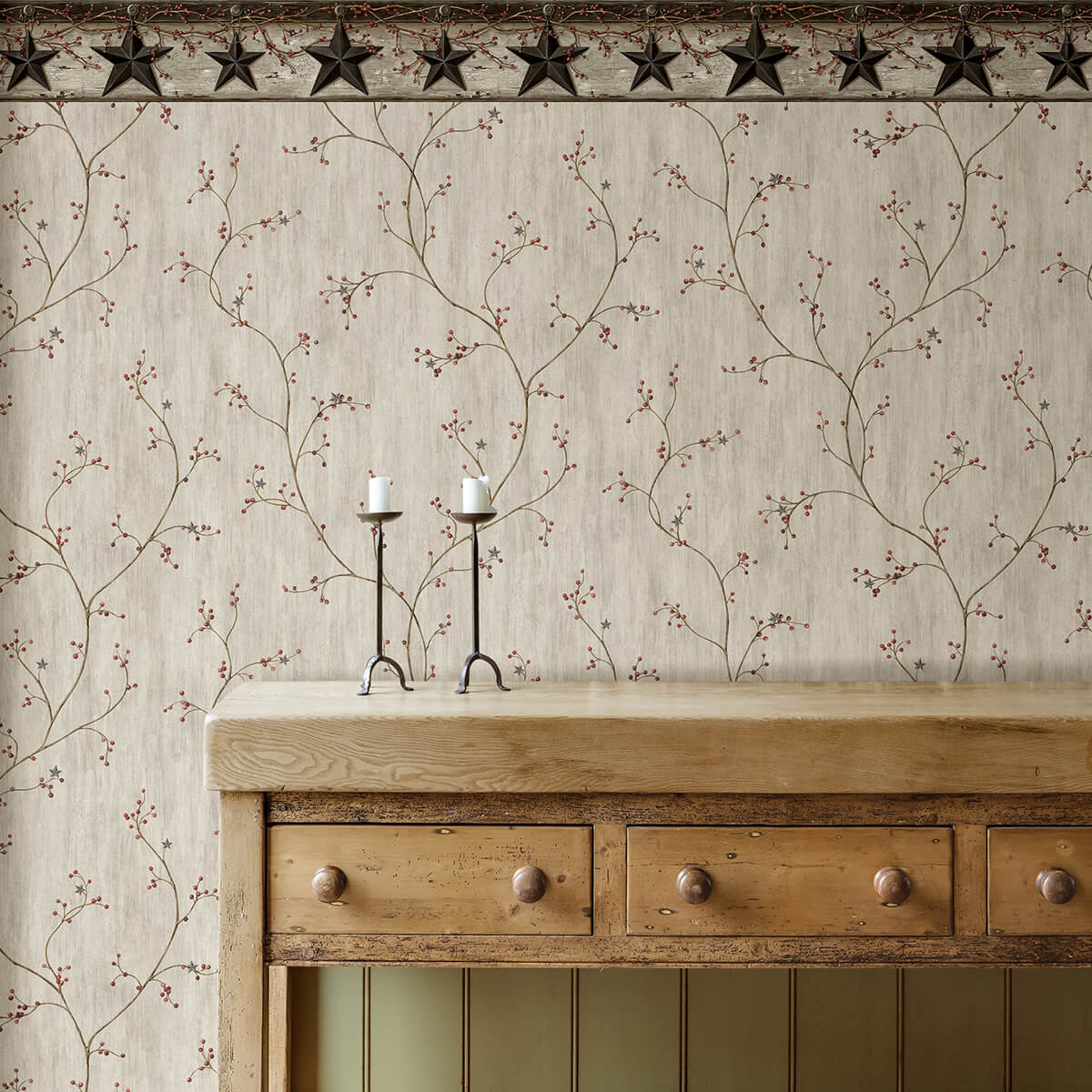 justine-light-grey-berry-trail-wallpaper-york-wallcoverings-3123-44031 - York Wallcoverings Papel pintado
