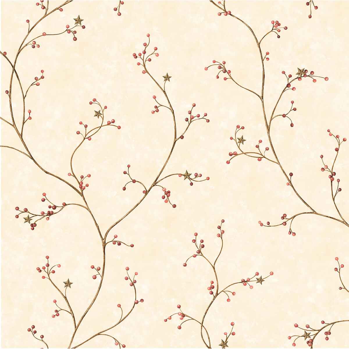 Justine Khaki Berry Trail Wallpaper - York Wallcoverings - 3123-44034 - York Wallcoverings Wallpaper