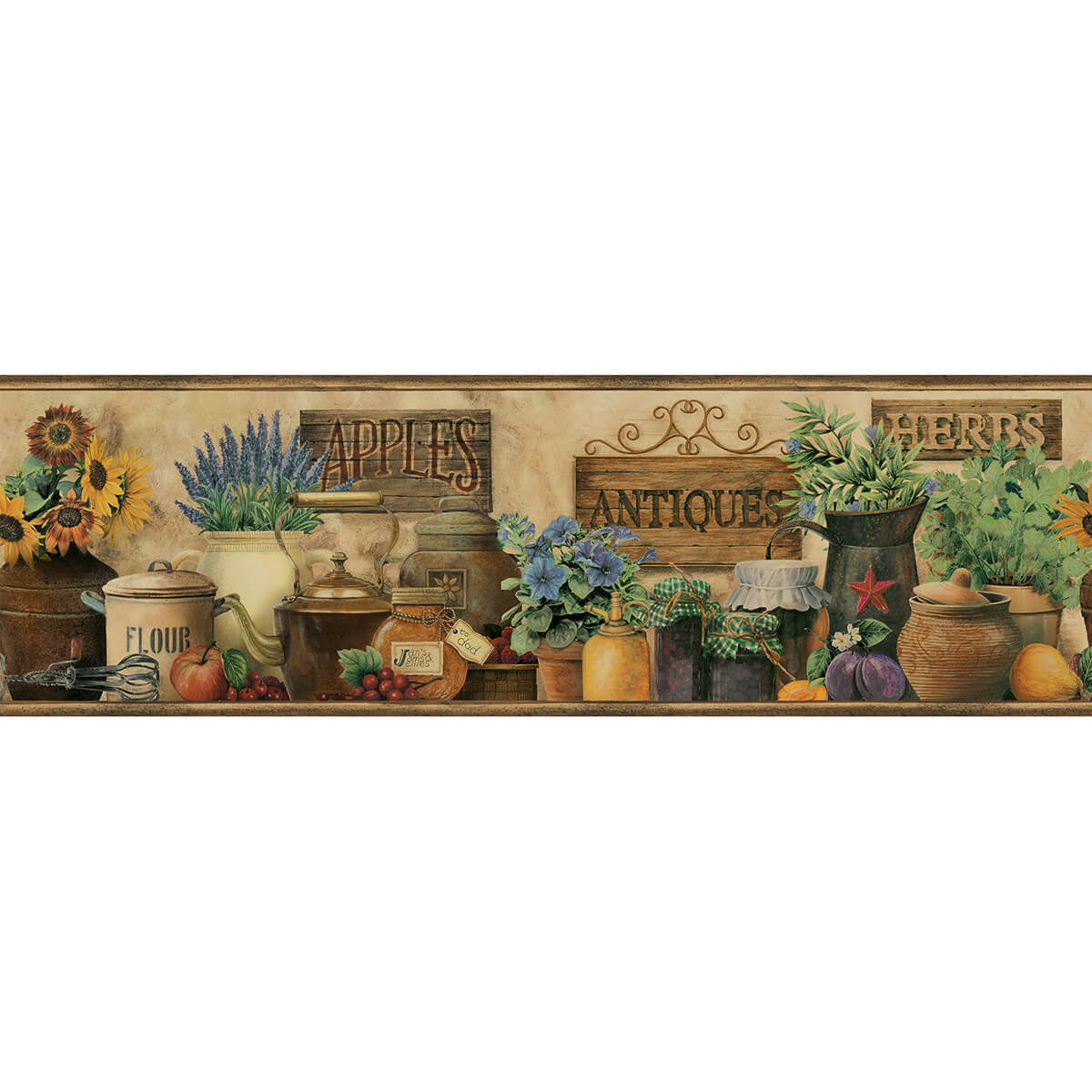brittany-black-antiques-herbs-wallpaper-york-wallcoverings-3123-44581 - York Wallcoverings Wallpaper