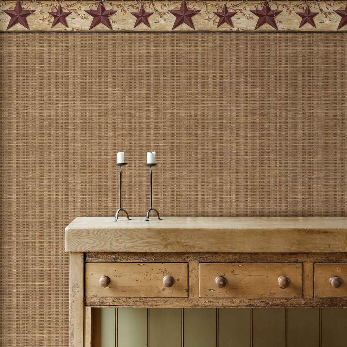 Ennis Maroon Rustic Barn Star Wallpaper - York Wallcoverings - 3123-44603 - York Wallcoverings Wallpaper