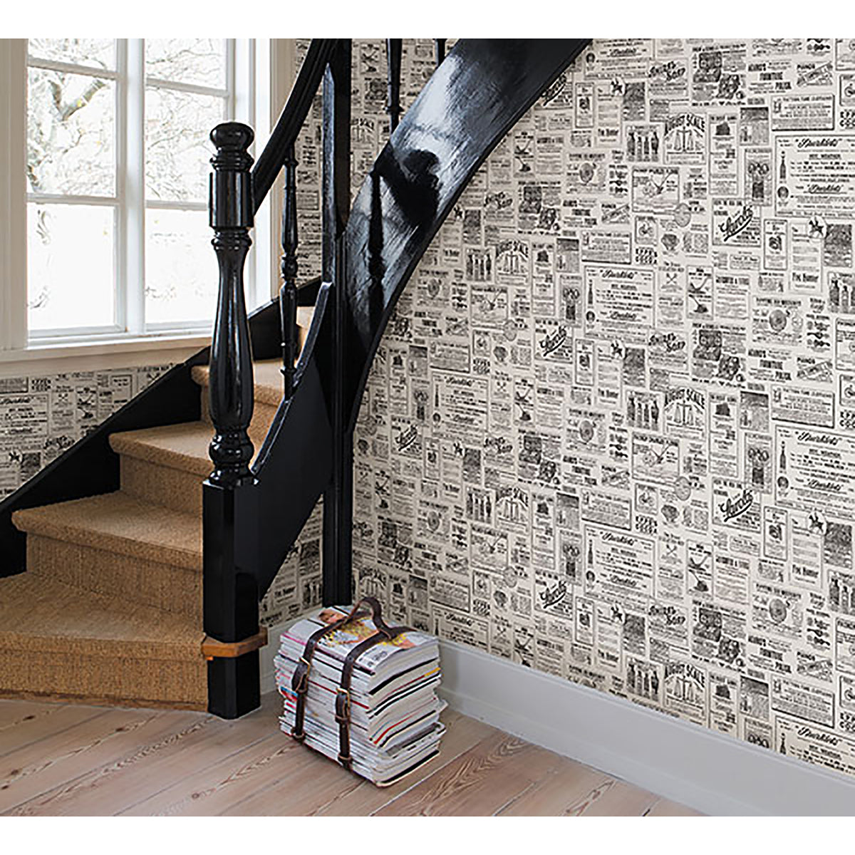 Adamstown Cream Newspaper Classifieds Wallpaper  | Brewster Wallcovering - The WorkRm