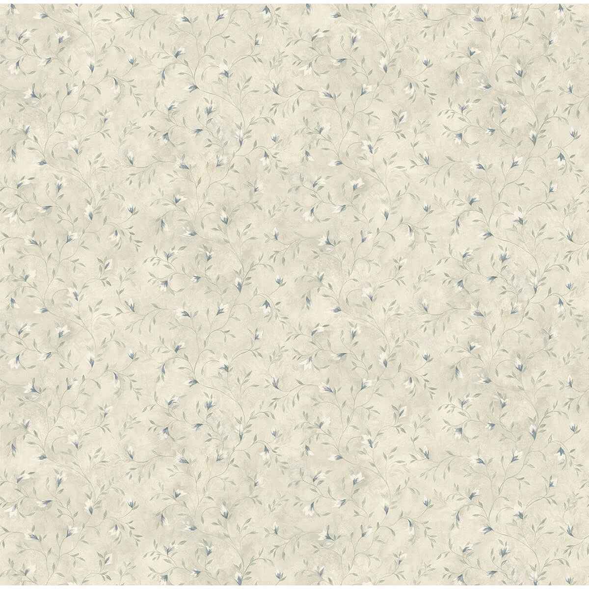 Eleanor Blue Folk Botanical Trail Wallpaper - York Wallcoverings - 3123-216113