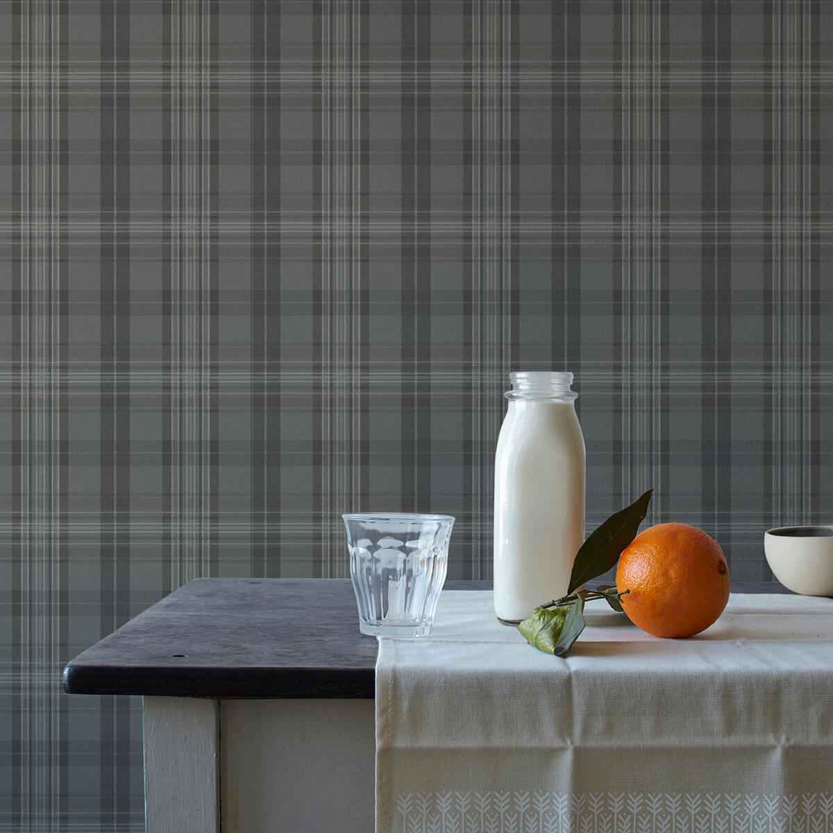 Austin Charcoal Plaid Wallpaper - York Wallcoverings - 3123-330215 - York Wallcoverings Wallpaper