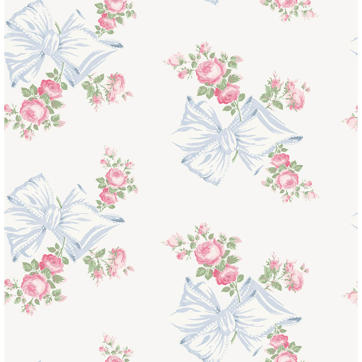rosa-beaux-pastel-blue-large-bow-spot-wallpaper-york-wallcoverings-ast4113 - York Wallcoverings Wallpaper