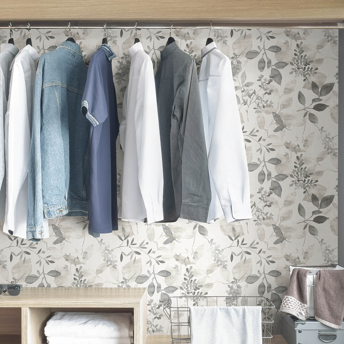 Grey Breezy Peel and Stick Wallpaper - York Wallcoverings - NUS3144 - York Wallcoverings Wallpaper
