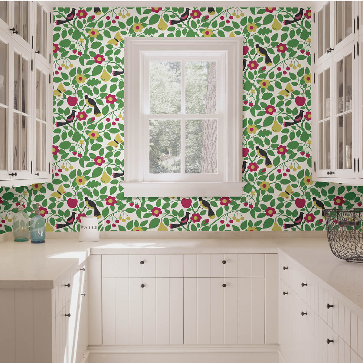 Green Paradisus Peel and Stick Wallpaper - York Wallcoverings - NUS3921 - York Wallcoverings Wallpaper