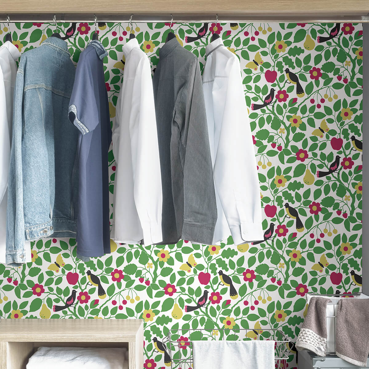 Green Paradisus Peel and Stick Wallpaper - York Wallcoverings - NUS3921 - York Wallcoverings Wallpaper