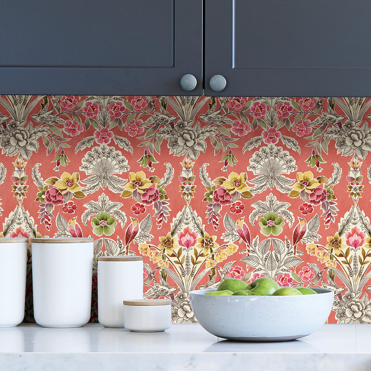 Peach Summer Love Peel and Stick Wallpaper - York Wallcoverings - NUS4049 - York Wallcoverings Wallpaper