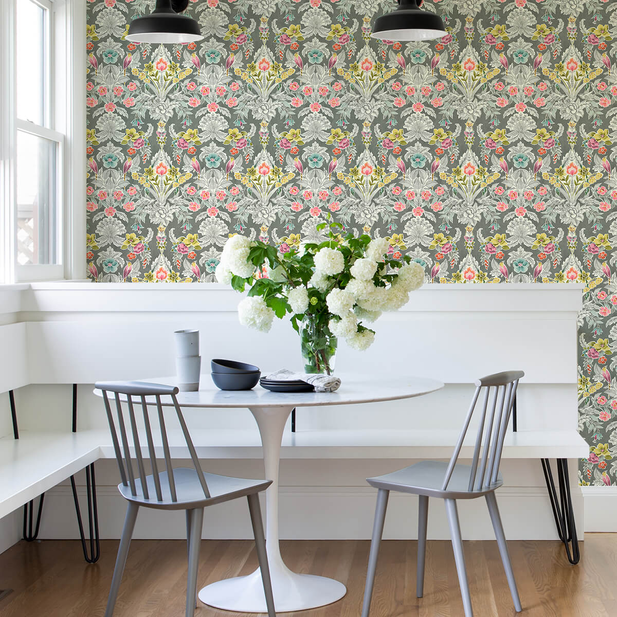 Grey Summer Love Peel & Stick Wallpaper - York Wallcoverings - NUS4050 - York Wallcoverings Wallpaper