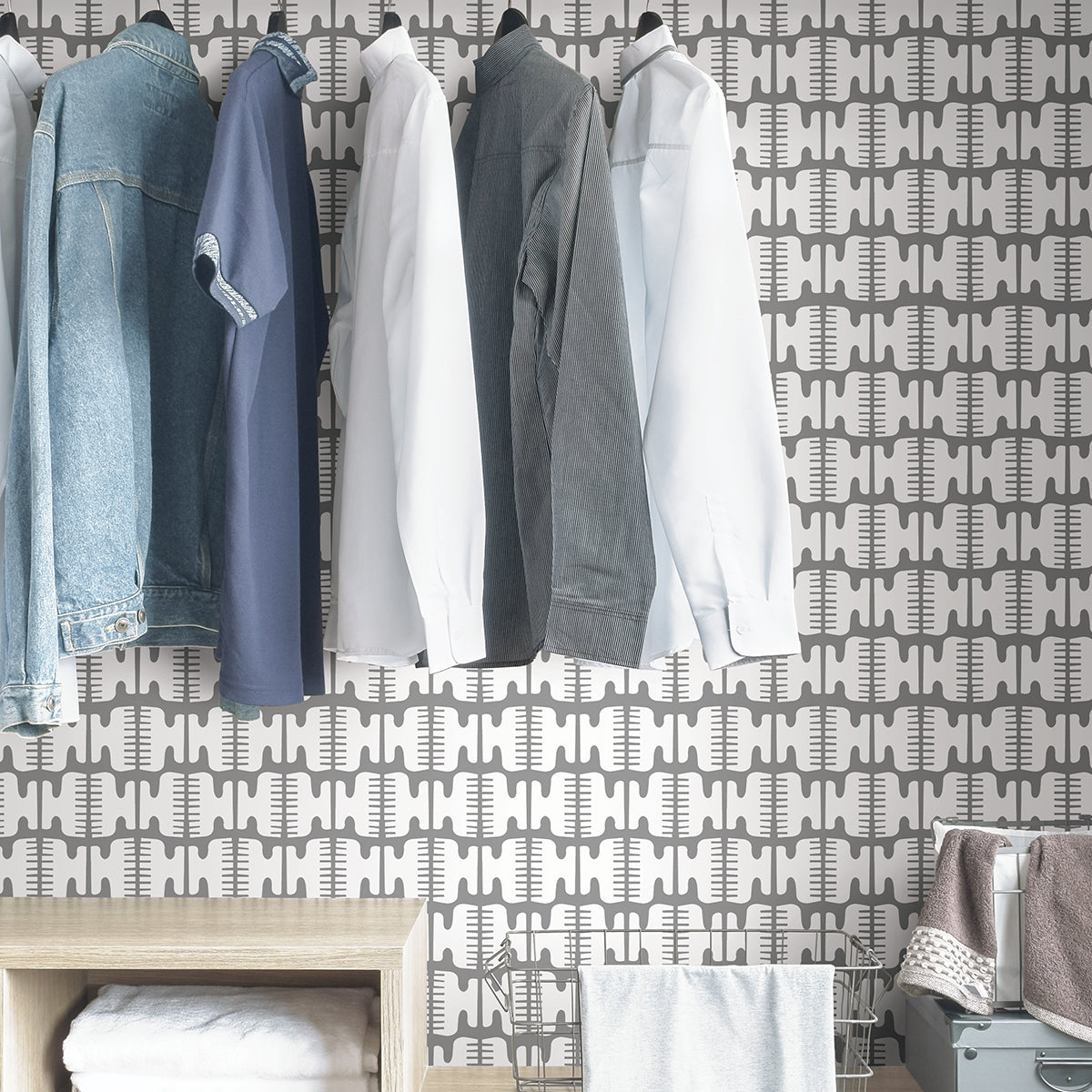 Grey Shift Peel and Stick Wallpaper  | Brewster Wallcovering - The WorkRm