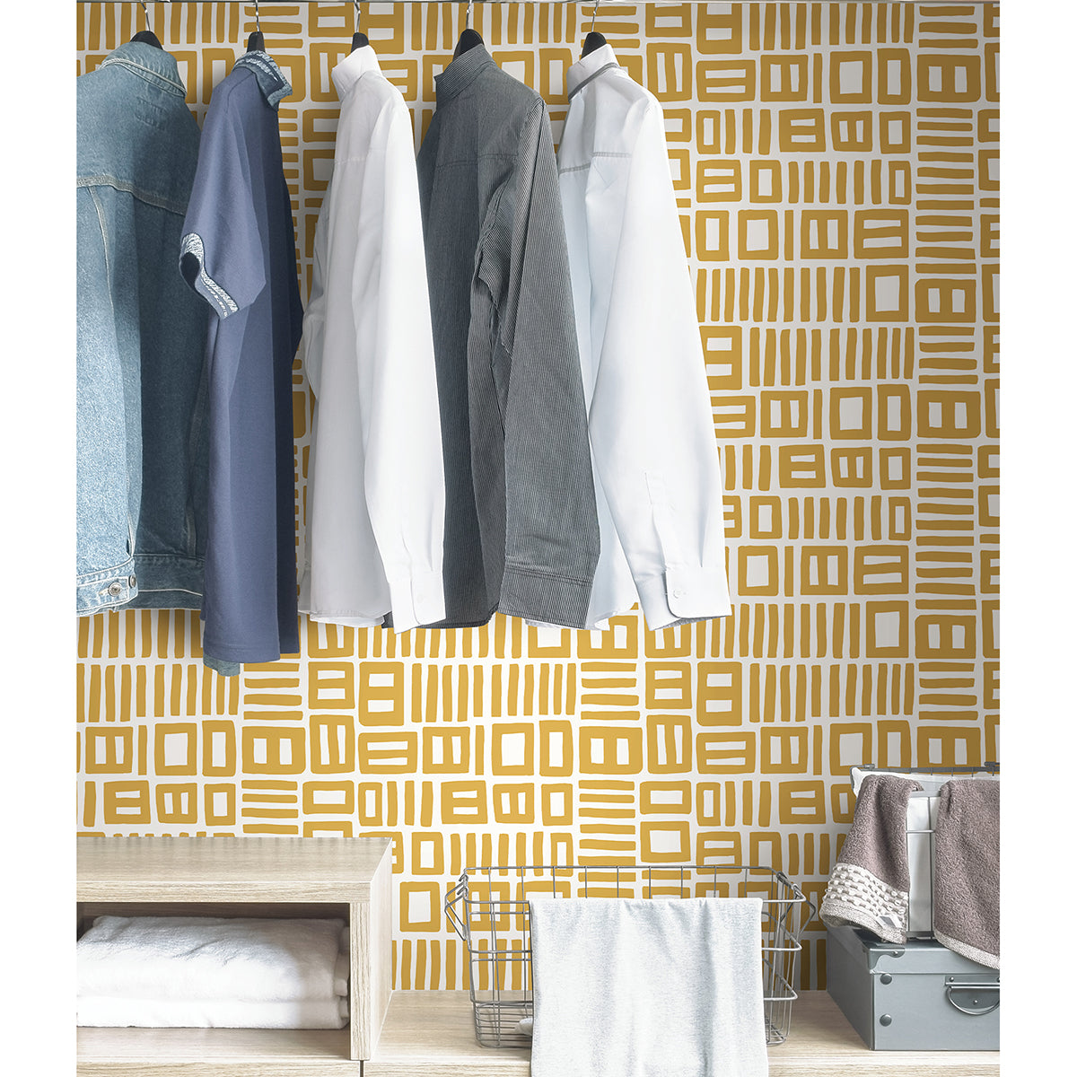 Yellow Traverse Peel and Stick Wallpaper - Brewster Wallcovering