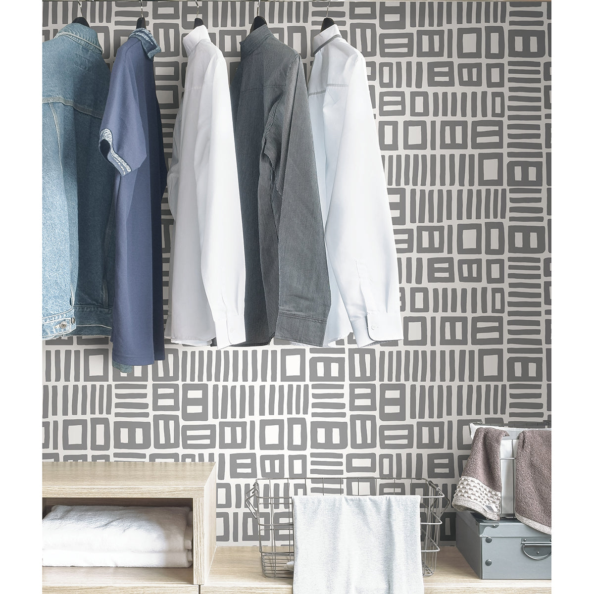 Grey Traverse Peel and Stick Wallpaper - Brewster Wallcovering