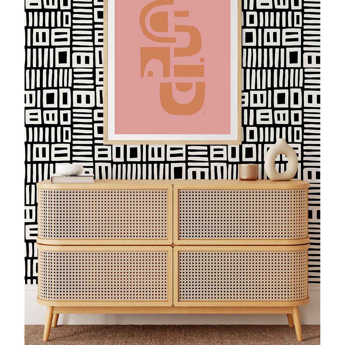 Black Traverse Peel & Stick Wallpaper - York Wallcoverings - BPS4058