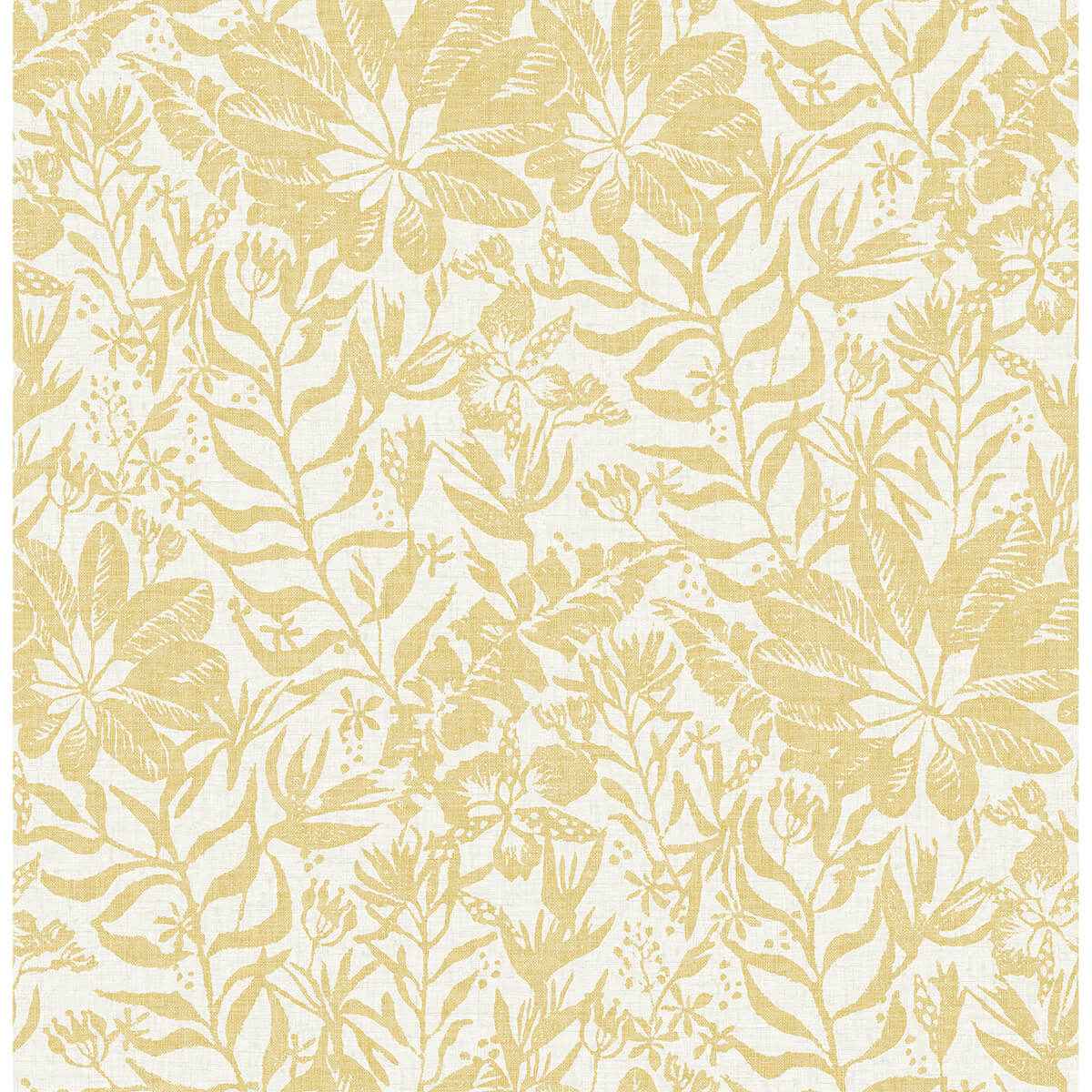 Yellow Foliole Peel & Stick Wallpaper - York Wallcoverings - NUS3999