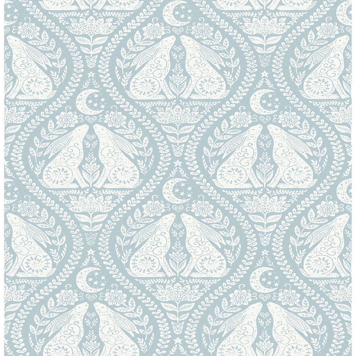 Picture of Blue Moon Rabbit Peel and Stick Wallpaper