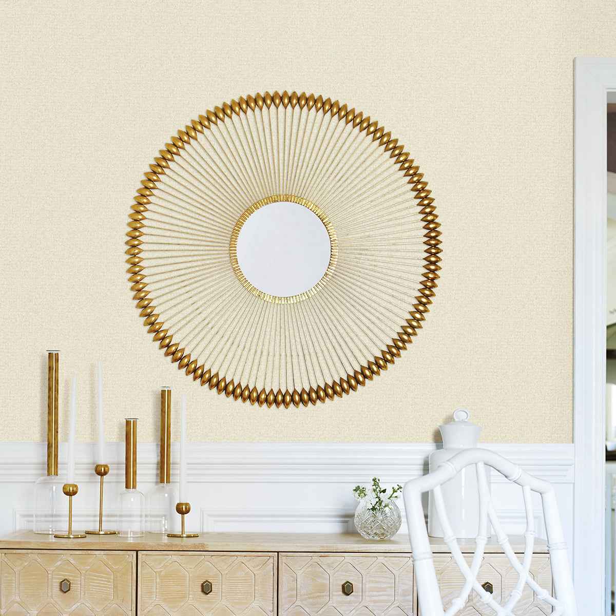 Hilbert Cream Geometric Wallpaper - York Wallcoverings - 4025-82508