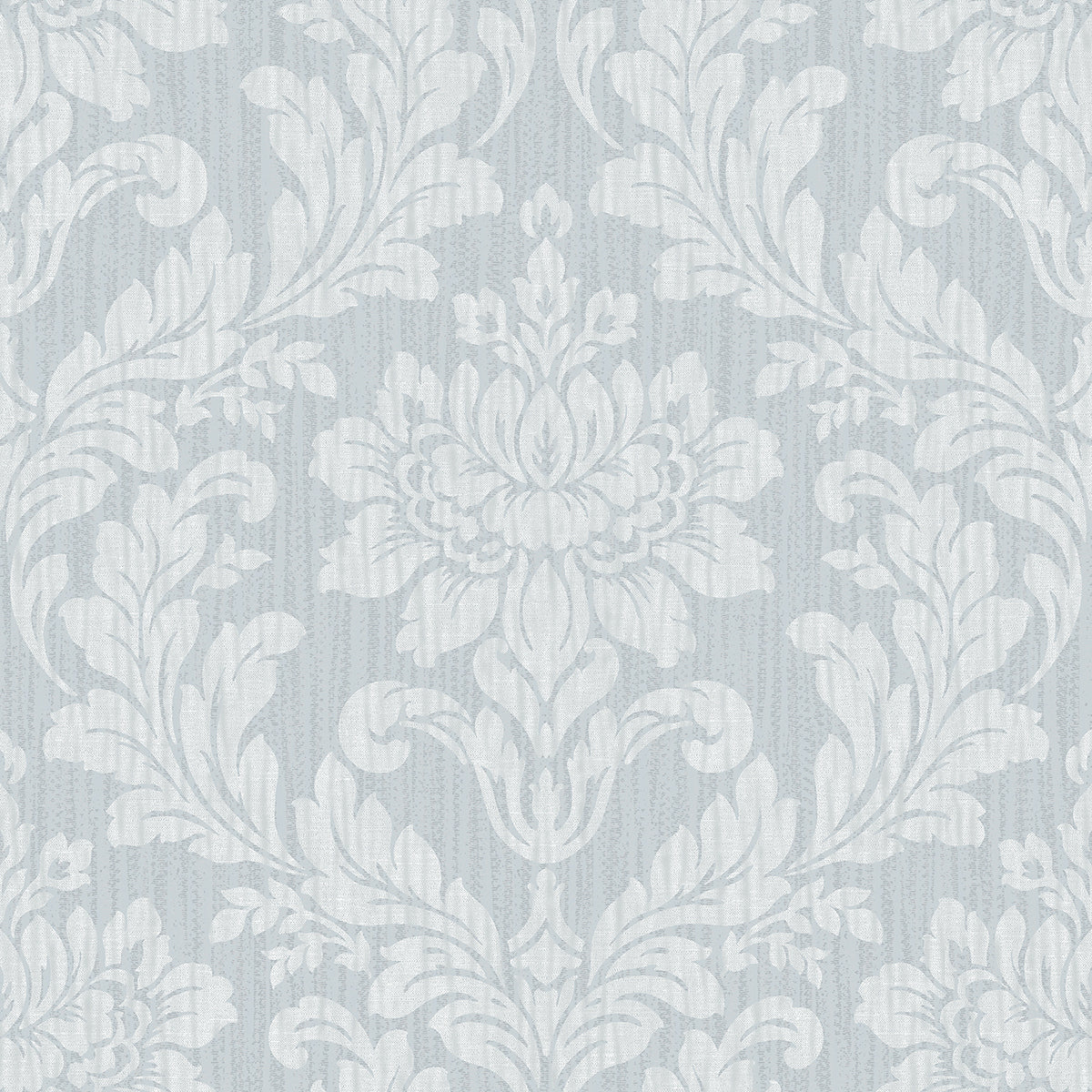 Galois Light Blue Damask Wallpaper - Brewster Wallcovering