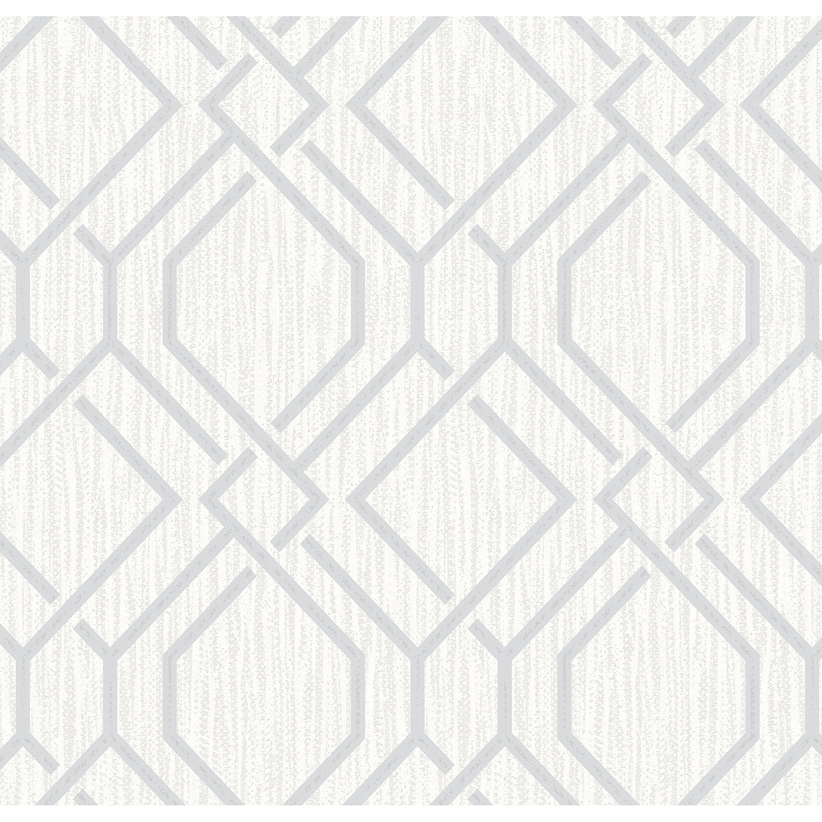 Frege Silver Trellis Wallpaper  | Brewster Wallcovering