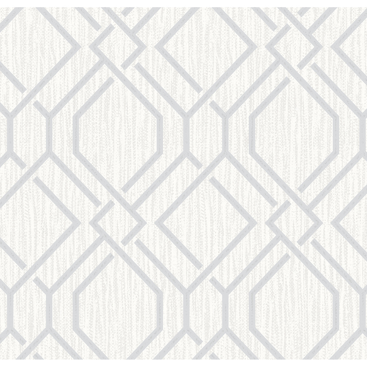 Frege Silver Trellis Wallpaper - Brewster Wallcovering