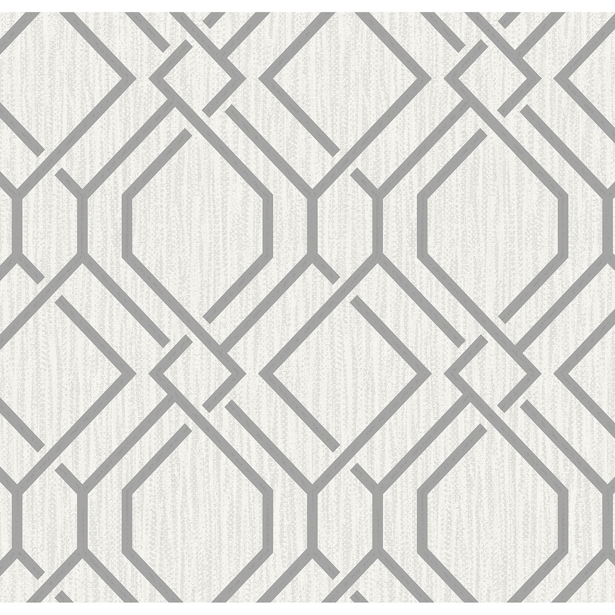 Frege Grey Trellis Wallpaper  | Brewster Wallcovering
