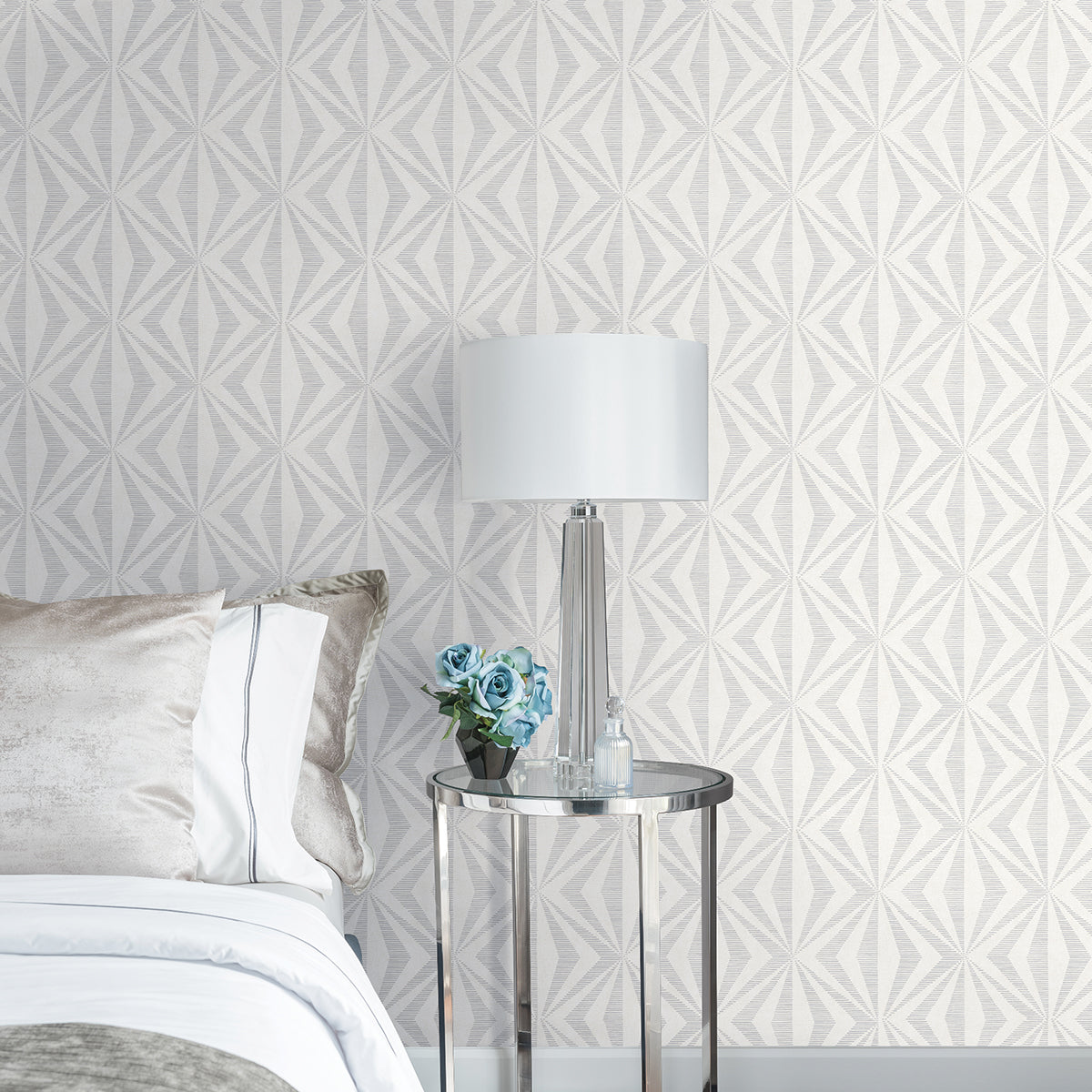 Picture of Monge Silver Geometric Wallpaper