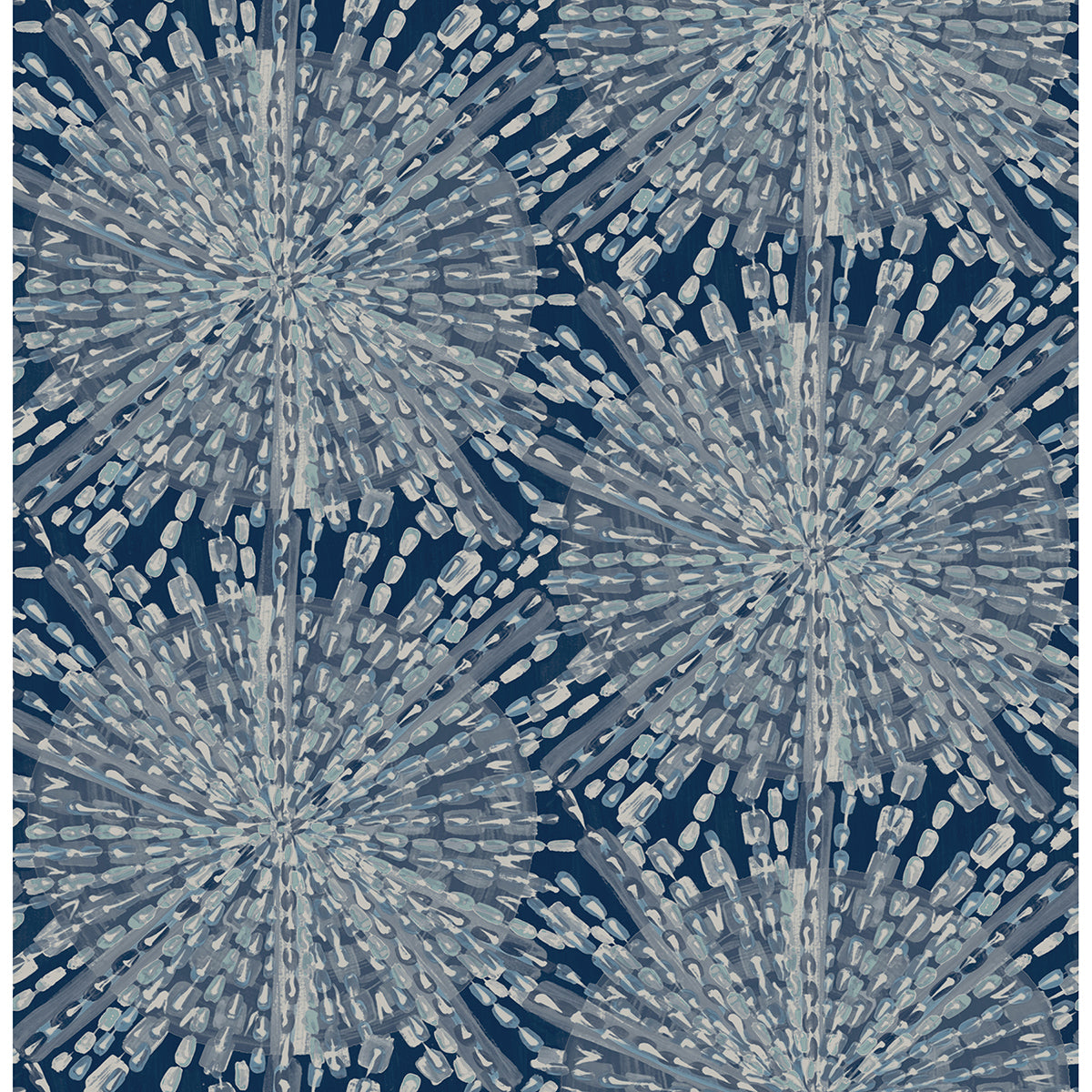 Navy Sunburst Peel and Stick Wallpaper - Brewster Wallcovering