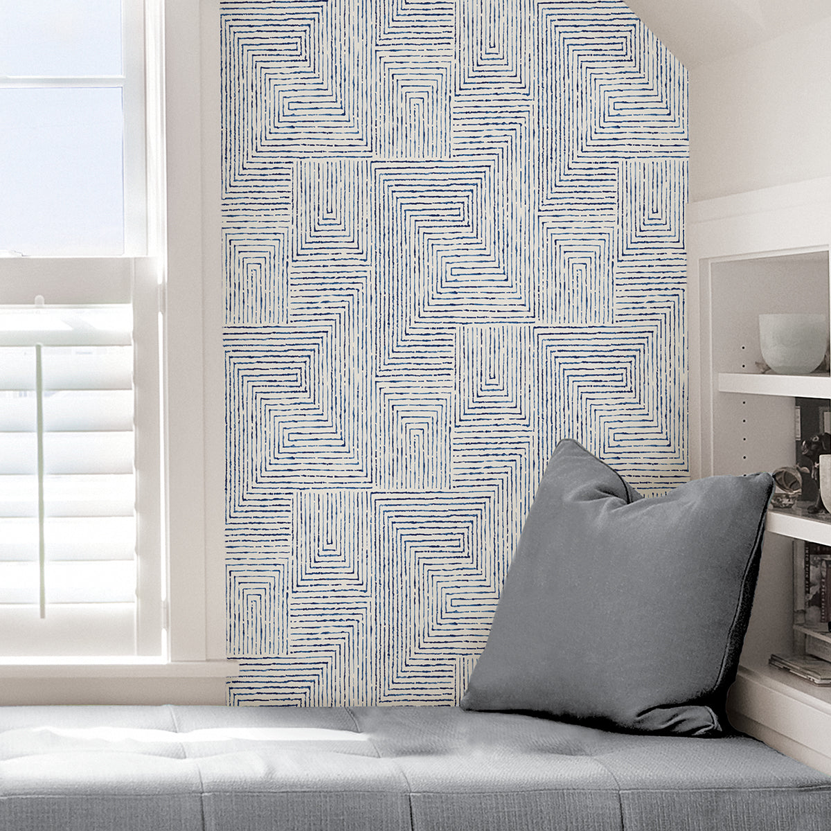 Blue Ink Peel and Stick Wallpaper - Brewster Wallcovering