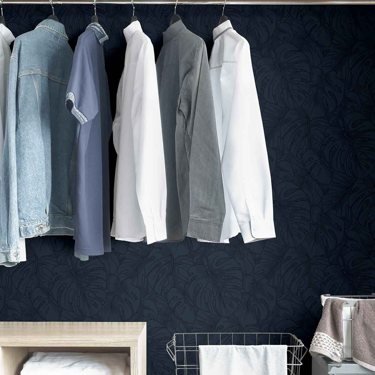 Indigo Borneo Peel & Stick Wallpaper - York Wallcoverings - SLS3978 - York Wallcoverings Wallpaper