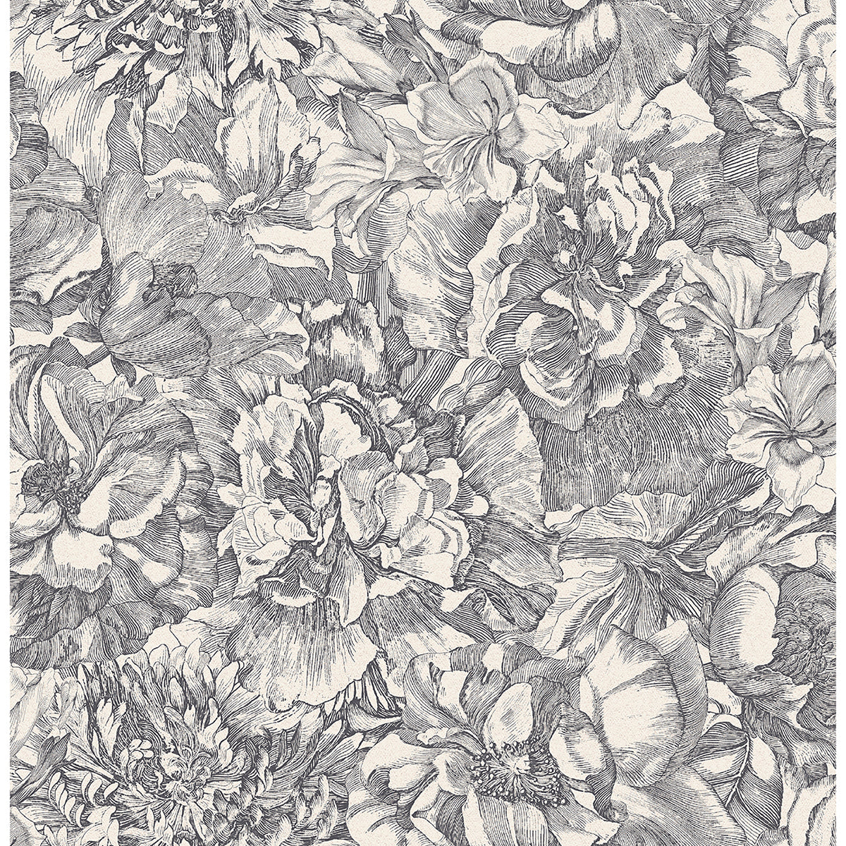 Picture of Auguste Charcoal Floral Wallpaper