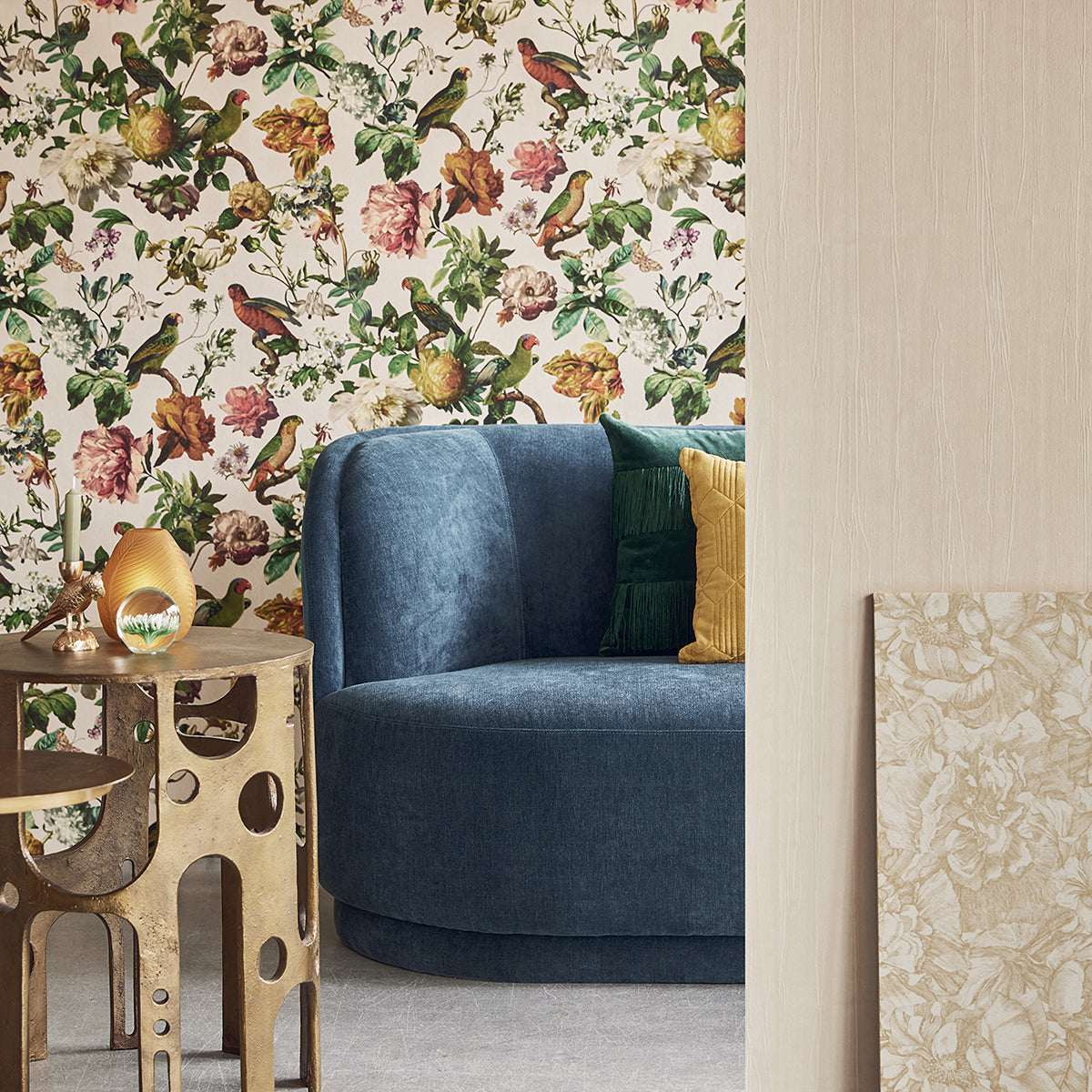 Auguste Gold Floral Wallpaper  | Brewster Wallcovering - The WorkRm