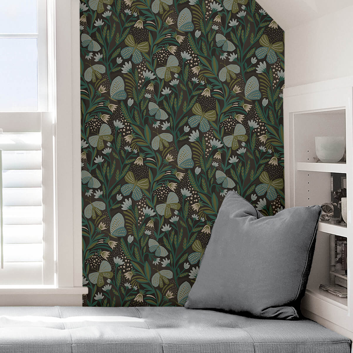 chocolate-papillon-flutter-peel-and-stick-wallpaper-york-wallcoverings-pls4202 - York Wallcoverings Wallpaper