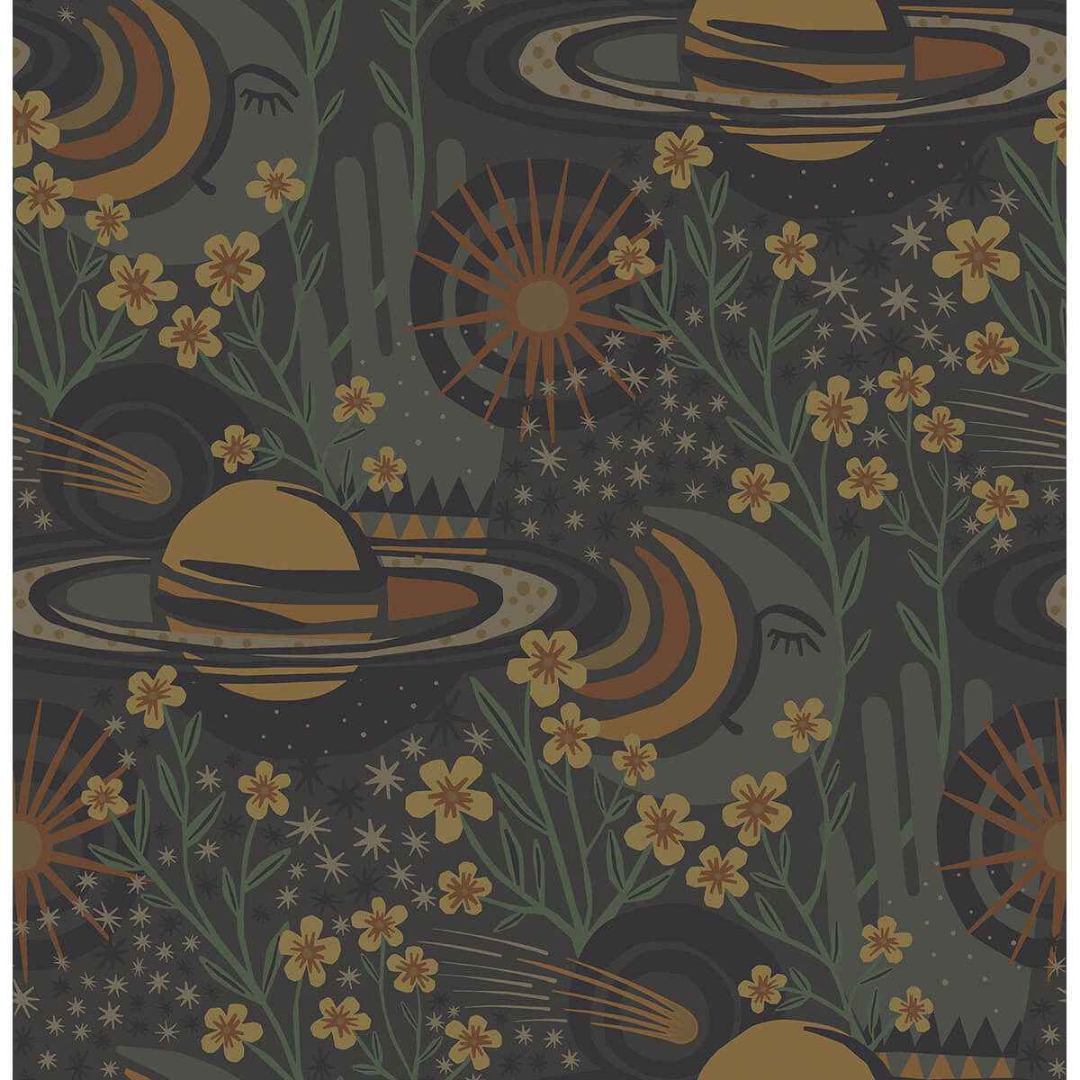 Smoke Ethereal Cosmos Peel and Stick Wallpaper - York Wallcoverings - PLS4207