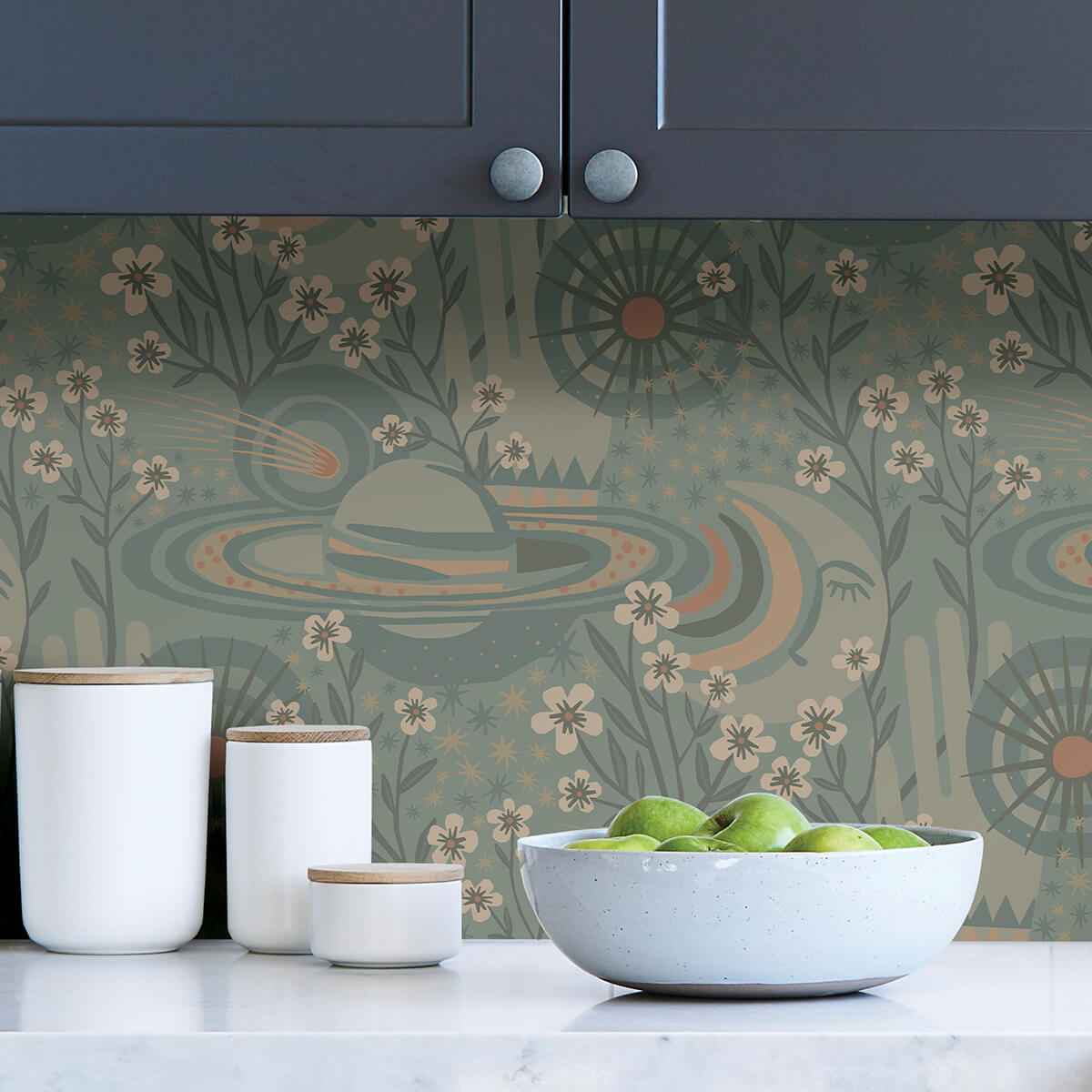 Teal Ethereal Cosmos Peel and Stick Wallpaper - York Wallcoverings - PLS4209 - York Wallcoverings Wallpaper
