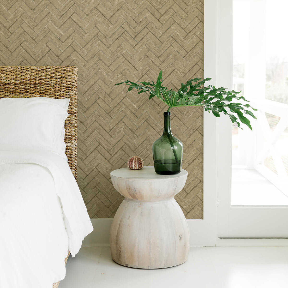 kaliko-neutral-wood-herringbone-wallpaper-york-wallcoverings-3122-10105 - York Wallcoverings Papel pintado