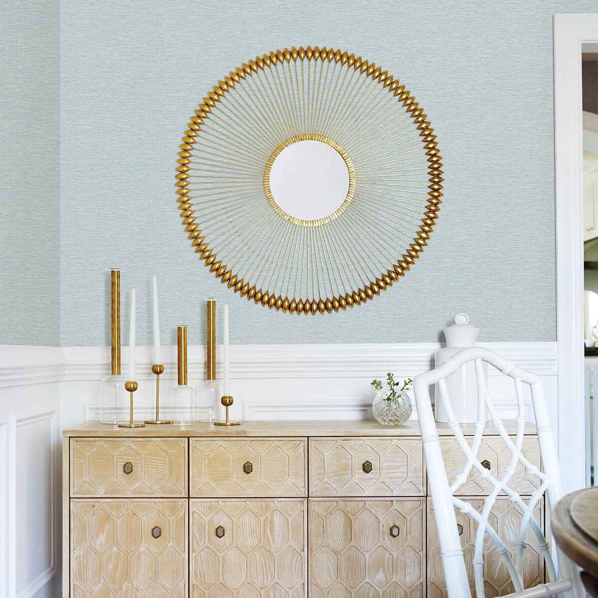 Gump Light Blue Faux Grasscloth Wallpaper - York Wallcoverings - 3122-10202 - York Wallcoverings Wallpaper