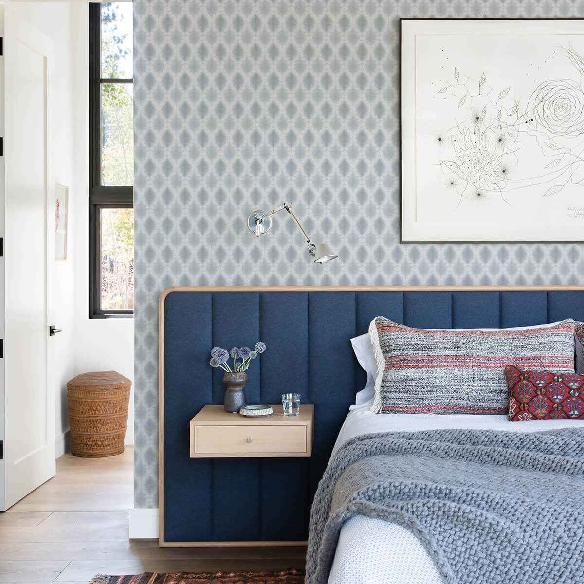 Mombi Light Blue Diamond Shibori Wallpaper - York Wallcoverings - 3122-10322 - York Wallcoverings Wallpaper
