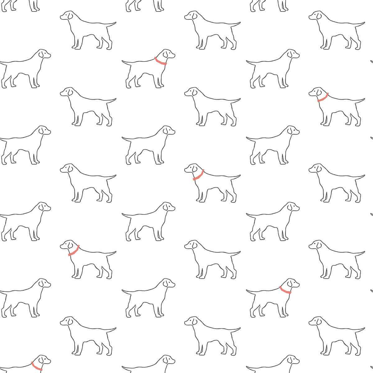 Yoop White Dog Wallpaper - York Wallcoverings - 3122-10400 - York Wallcoverings Wallpaper