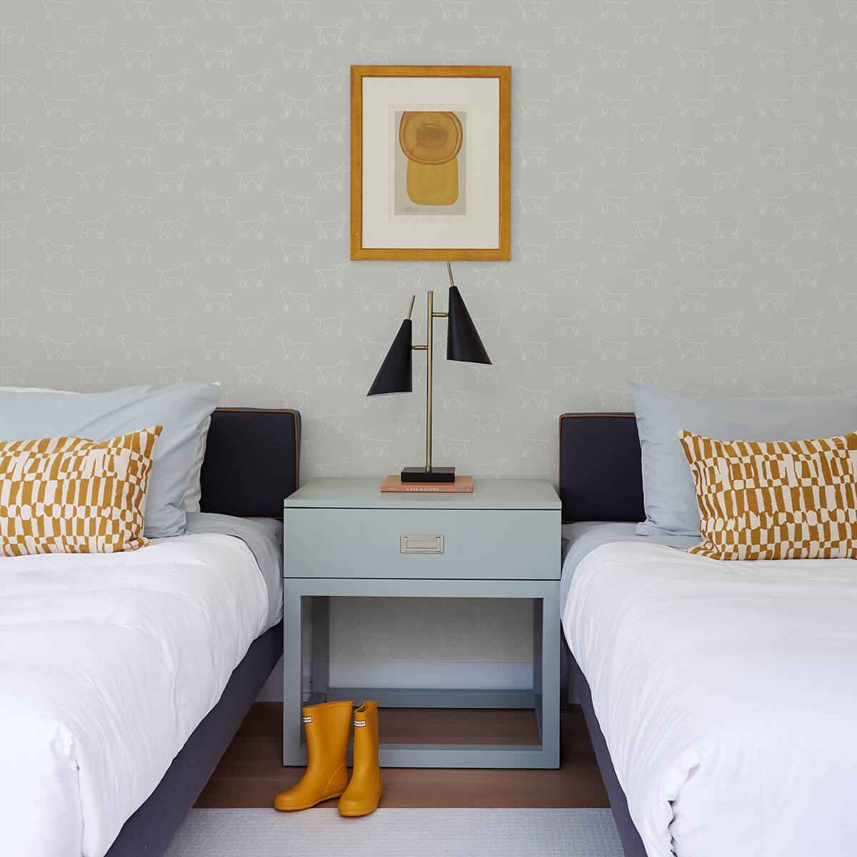 Yoop Grey Dog Wallpaper - York Wallcoverings - 3122-10414 - York Wallcoverings Wallpaper