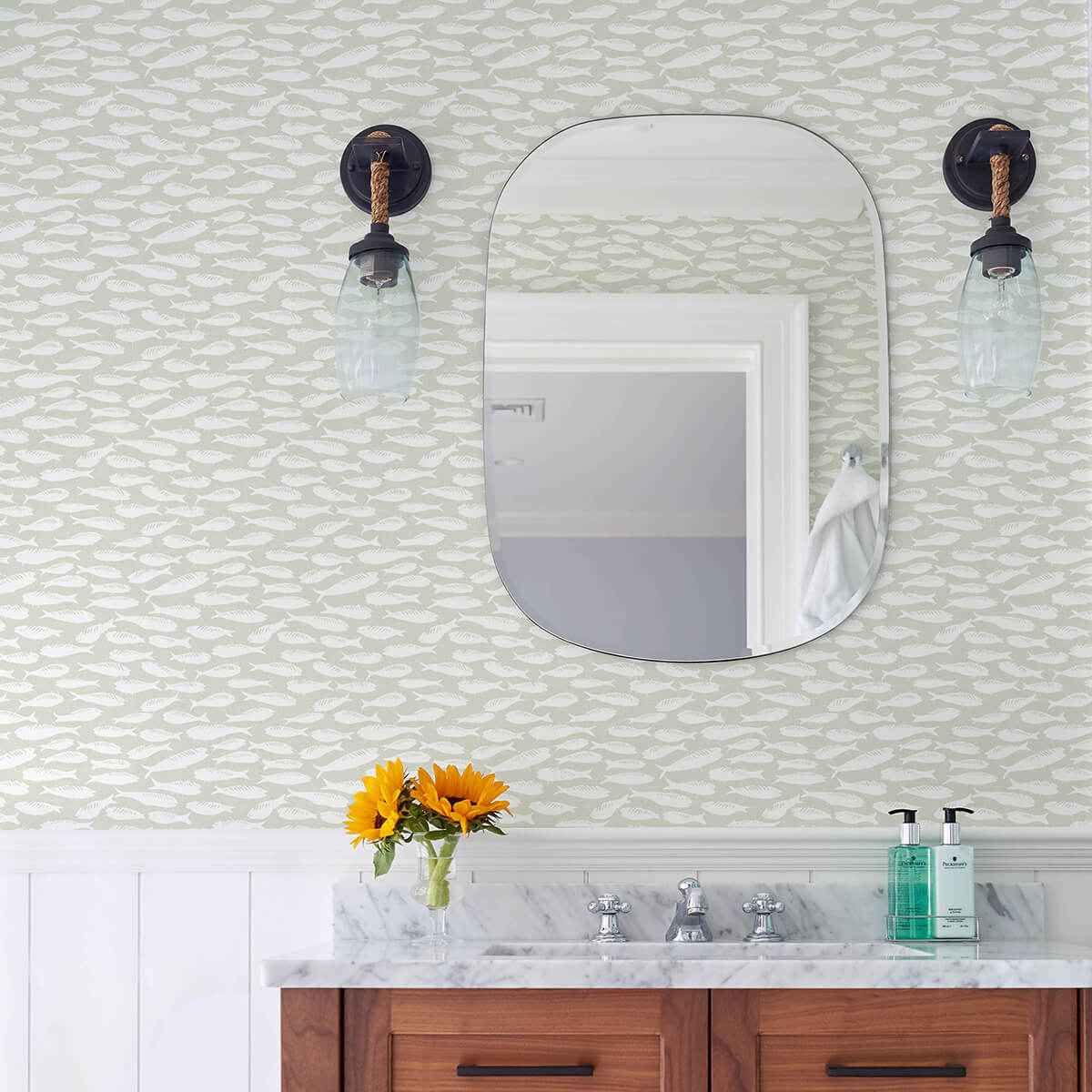 Nunkie Sage Sardine Wallpaper - York Wallcoverings - 3122-10514 - York Wallcoverings Wallpaper